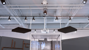 XYZ-Technologies_Musee-de-la-Gaspesie_lighting-design-of-museum-and-ceiling-mounted-projectors-close-up