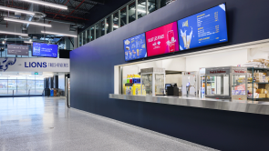 XYZ-Technologies_Colisee-Videotron-Trois-Rivieres-food-court-equipped with-high-performance-televisions