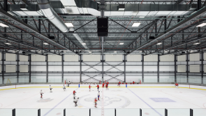 XYZ-Technologies_Colisee-Videotron-Trois-Rivieres-high-quality-sound-system-perched-above-the-small-ice-rink