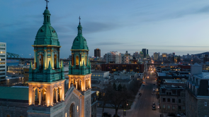 XYZ-Technologies_Cartier-Theater_left-side-roof-drone-shot-360-degree-warm-lighting-of-bell-towers