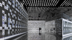 XYZ-Technologies_Museo-Internacional-del-Barroco-Barroco-grey-white-blue-art-projection-on-wall-and-floor