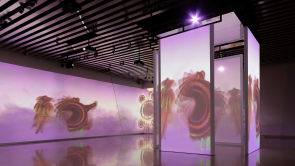 XYZ-Technologies_Museo-Internacional-del-Barroco-mariachi-dancers--pink-art-projection-on-wall