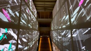 XYZ-Technologies_Expo-25-Osaka-Bahrain_Exhibition-entrance-Projection-on-semi-transparent-fabric