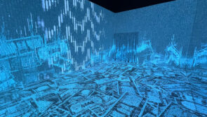 XYZ-Technologies_MNAS_Minted-Narratives_exposition_blue_Projection-room-about-the-history-of-money