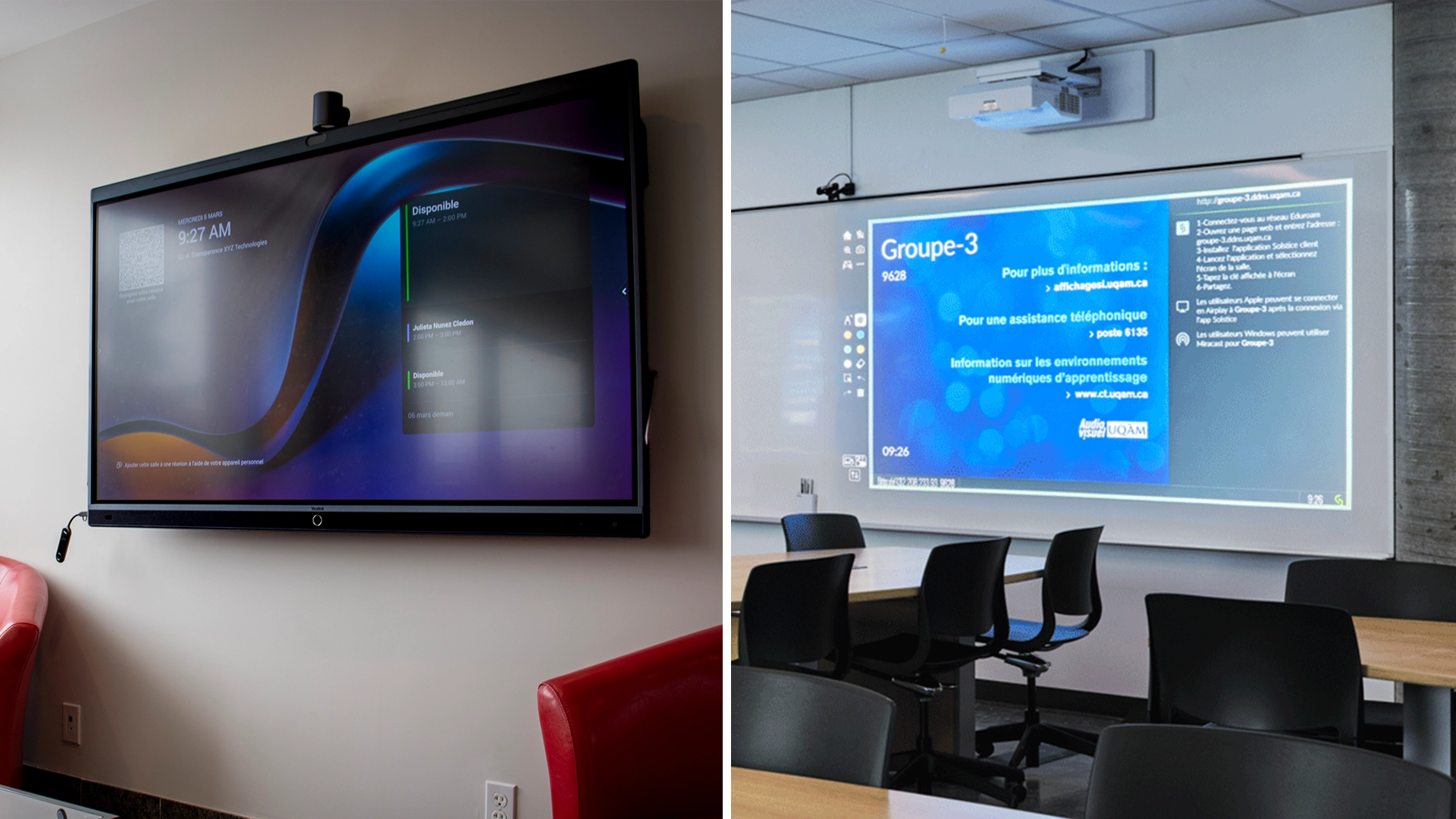 XYZ Technologies comparaison ecran interactif projecteur salle reunion Écrans interactifs vs projecteurs : quel choisir en 2025?