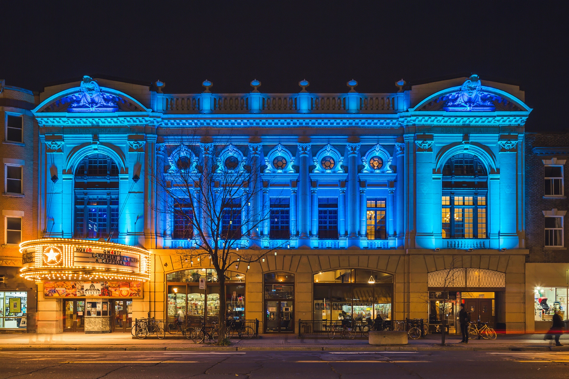 Theatre Rialto blue LED architectural lighting