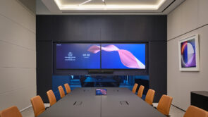 XYZ-Technologies_BLG-conference-room-av-integration-dual-display-control-tablet