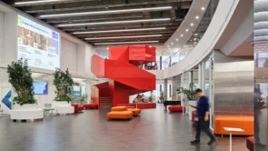 XYZ Technologies Espace Ax c close up shared business workspace collaborative open office detail