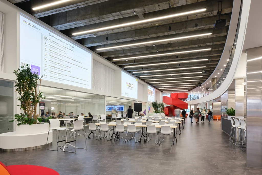 XYZ Technologies Espace Ax c shared business space ceiling mounted audio projection systems collaborative workspace