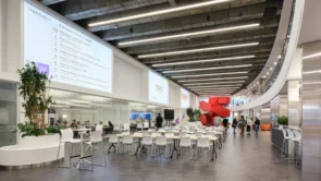 XYZ Technologies Espace Ax c shared business space ceiling mounted audio projection systems collaborative workspace